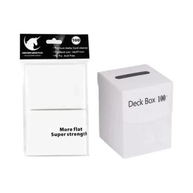 Imagem de Caixa De Cartas Com 100+ Compartimentos E Sleeves Foscos Para TCG MTG 