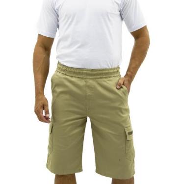 Imagem de Bermuda Cargo De Sarja Masculina Estilo Urbano Abaixo Do Joelho de Pro
