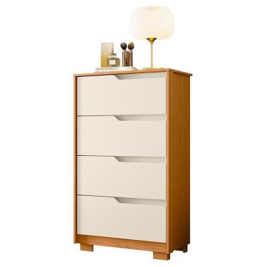 Imagem de Cômoda Sole 4 Gavetas em MDF com Puxador Cava Off White Cinamomo Estilo Moderno com Pés...
