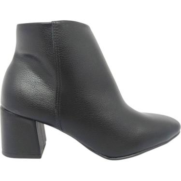 Imagem de Bota Feminina Casual Dia a Dia Passeio Trabalho Cano Baixo Salto Bloco Em Couro Conforto Beira Rio 9076.111
