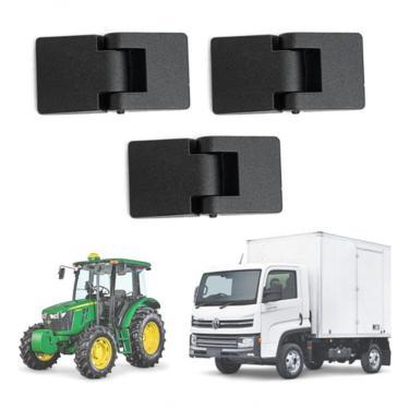 Imagem de Kit Dobradiça Externa de Porta Modelo 3 Peças para Linha Agrícola Baú Cabine Uso Geral Dupla Reforçada com 12