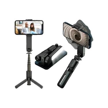 Imagem de Gimbal Estabilizador L09 Preto com Led e Tripé para Vídeos Suaves