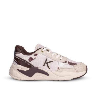 Imagem de Tênis Infantil Menina Kidy K360 Casual Retro Marfim Marrom-Feminino