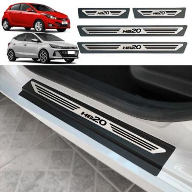 Imagem de Soleiras de Aço Inox Escovado HYUNDAI HB20 de 2016 em diante - RAFCAR