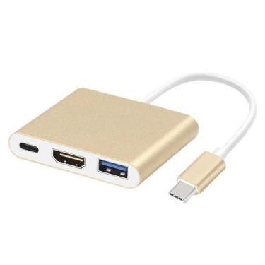 Imagem de Adaptador Conversor USB 3.1 Type C Thunderbolt 3.0 x HDMI USB 3 Tipo C