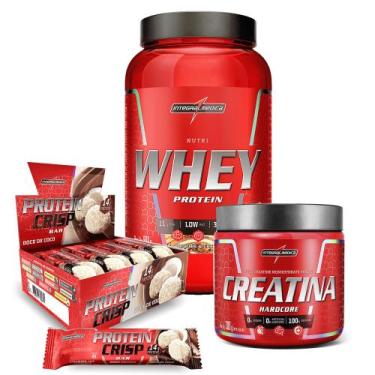Imagem de Kit Whey Cookies & Cream 100% + Crisp Bar + Creatina 300g - Integralme