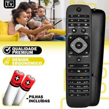 Imagem de Controle Remoto Compatível com Smart TV Philips LCD LED Alta Qualidade