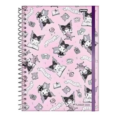 Imagem de Agenda Planner Espiral Kuromi 2026 Jandaia -, Rosa-Estampa 100%