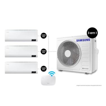 Imagem de Ar Condicionado Tri-Split Samsung WindFree 24.000 BTUs (Hi Wall 3x9.00