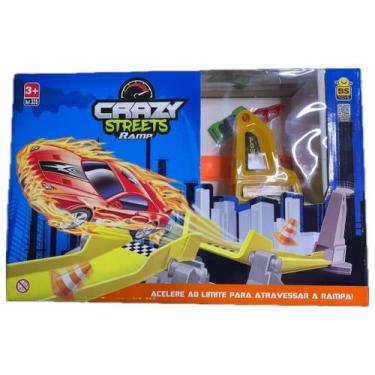 Imagem de Pista de Carrinhos Brinquedo Menino Infantil Crazy Streets - Bs Toys -