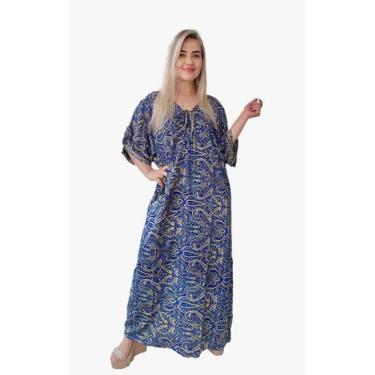 Imagem de Vestido Longo Indiano Tipo Kaftan Toque De Seda - Cod. 5005 - Aleci Fa