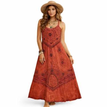 Imagem de Vestido Indiano Bordado em Viscose - Loja da ndia