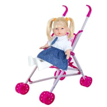 Imagem de Boneca Judy Brinquedo Escolinha Colorir Amigas + Carrinho - Milk Brinq