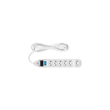 Imagem de Filtro de linha 6 tomadas linear branco - Multilaser