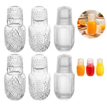 Imagem de 6 Moringas Vidro 500ml com Copo Tampa Design Elegante Premium - Lyor