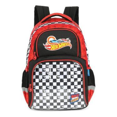 Imagem de Mochila De Costas Juvenil Original Hot Wheels -, Vermelho