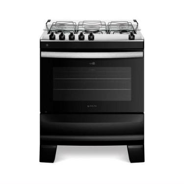 Imagem de Fogão Atlas 5 Bocas Com Mesa de Inox Agile Up Preto Bivolt
