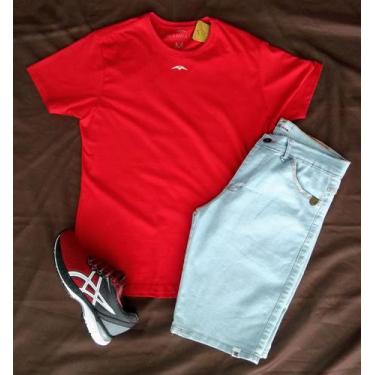 Imagem de Kitmasculino, short jeans , camiseta e tênis. - VA Store