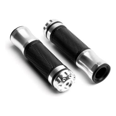 Imagem de Manopla Punho Esportivo Para Motos Manete Moto Universal Preto e Prata