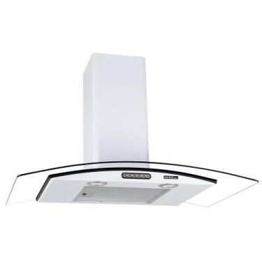 Imagem de Coifa de Parede 90cm Vidro Curvo Slim Nardelli White, 220V