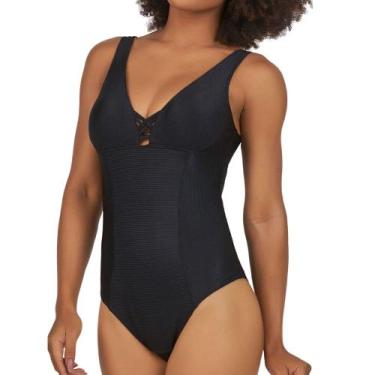 Imagem de Maiô Modern Zero Barriga Banho de Mar ref. 601515 - Dilady, Preto Fosc