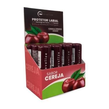 Imagem de Kit Display Protetor Labial Evelize Bastão e Saborizados, Cereja 12un