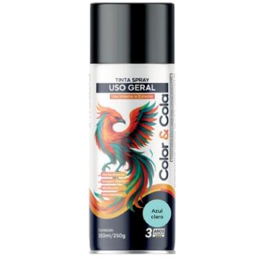 Imagem de Tinta Spray Color & Cola 400ML Azul Claro Cobertura Uniforme Secagem Rápida Color Total