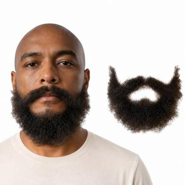 Imagem de Barba e Bigode Profissional Realista Cabelo Natural Castanho - Genéric