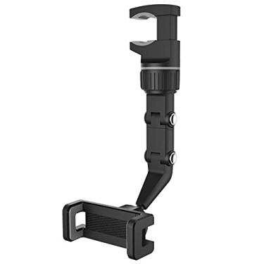 Imagem de Suporte de celular retrovisor, suporte de telefone de carro giratório de 360°, suporte de telefone para celular, assento traseiro do veículo, compatível com todos os telefones celulares
