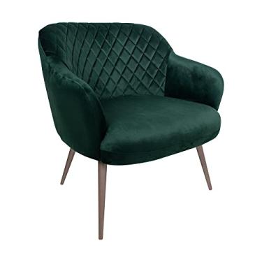Imagem de Poltrona Decorativa Kitana Pés Champagne Palito Veludo Verde - Gran Belo