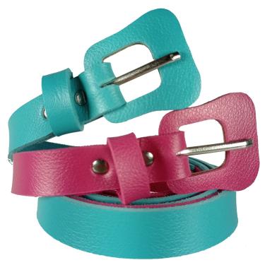Imagem de Kit 2 Cinto Feminino Verde E Pink Para Usar c/ Shorts Jeans