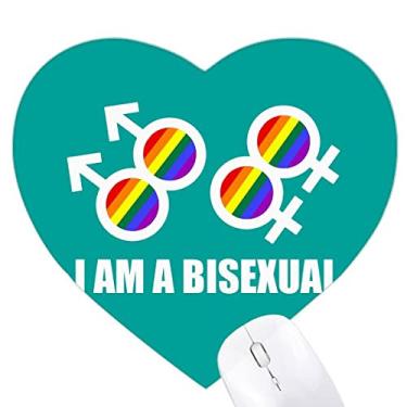 Imagem de Mouse pad I Am A LGBT Rainbow Art Deco moderno coração tapete de borracha para escritório