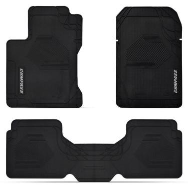 Imagem de Jogo Tapete Carro Borracha 3 Peças Preto Compass 2018 2019