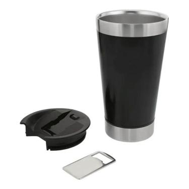 Imagem de Copo Térmico De Cerveja Inox 500 Ml Preto