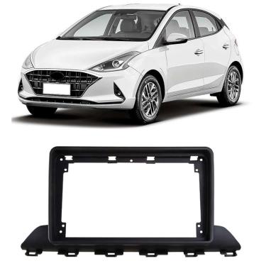 Imagem de Moldura De Painel 2 Din 9" Polegadas Hyundai HB20 2020 2021 2022 Preto