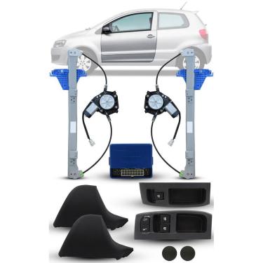 Imagem de Kit Vidro Elétrico Vw Fox 2 Portas 2010 Em Diante Dianteiro Sensorizado