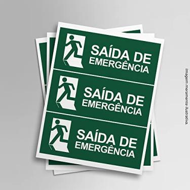 Imagem de Cartela Sinalização Saída De Emergência 20x8 Cm Adesivo