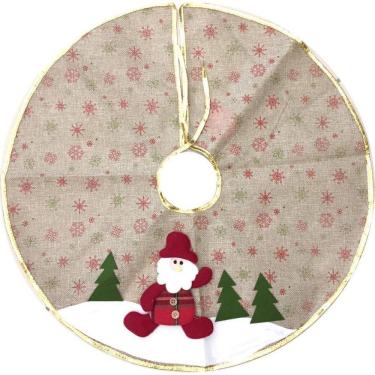 Imagem de Saia para Árvore de Natal Decorada Rústica Papai Noel 60cm - Master Christmas