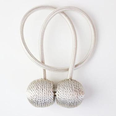 Imagem de 1 peça cortina magnética tieback suporte de gancho fivela clipe cortina tieback poliéster acessórios decorativos para casa, branco