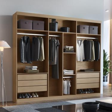 Imagem de Closet Casal Maya 6 Gavetas 7 Prateleiras MDF Rufato - Imbuia