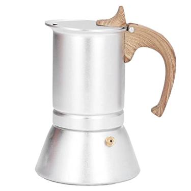 Imagem de Cafeteira de café moka prateada, cafeteira clássica italiana para café, moka, café cubano, cappuccino, latte e muito mais, serve em casa, viagem (150 ml)