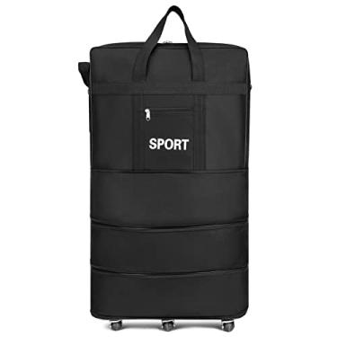 Imagem de Domary Pacote de malas, Mala de viagem expansível Bolsa de bagagem com rodinhas dobrável para viagens de negócios