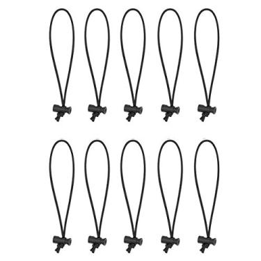 Imagem de Foto&Tech — Cabo multiuso extra grosso para amarrar/elástico e organizador com alça ajustável para cabo/controle de emaranhado/cabo para controle de cabos e cabos reutilizáveis, CABLE TIE, Preto, 10x 25CM