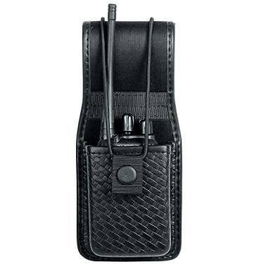 Imagem de Capa universal de rádio bidirecional suporte universal bolsa universal para acessórios de coldre de nylon Walkie Talkies para Motorola MT500, MT1000, MTS2000 e modelos similares (couro artificial Basketweave