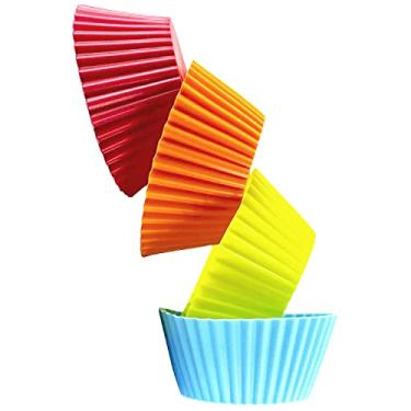 Imagem de Forma de Silicone para Cupcake Livre de BPA, Antiaderente Forneável e Air Fryer- Forminha para Cupcake, Muffin, Pudim e Bolo Redonda (12 Unidades)
