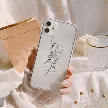 Imagem de Linhas de arte abstrata capas de telefone de moda desenhos animados claros para iphone 11 12 13 pro max se 2020 7 8 plus xr xs xs max, linha clara 5, para iphone13