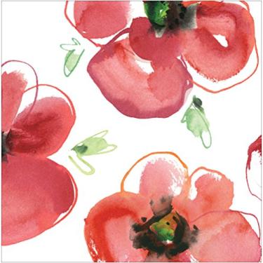 Imagem de 18 guardanapos de papel para almoço, papoulas mod