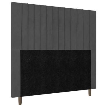 Imagem de Cabeceira Cama Box Solteiro Nala 90cm Veludo Cinza