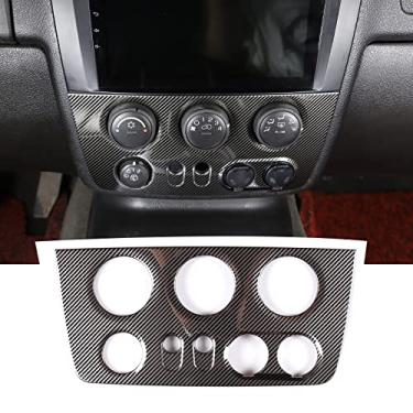 Imagem de PIUGILH Acessórios de decoração de interiores de aço inoxidável para Hummer H3 2005 2006 2007 2008 2009 (Padrão de fibra de carbono)