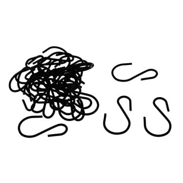 Imagem de Yikla Ganchos em S para pendurar plantas, roupas, ganchos pretos em forma de S feitos de ferro de metal, ganchos em S resistentes, pacote com 30